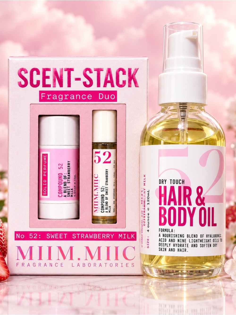 MIIM.MIIC No. 52 Sweet Strawberry Milk 3-Step Fragrance Layering Set 🍓🥛